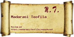 Madarasi Teofila névjegykártya